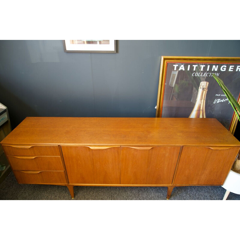 Mid century teak sideboard brass features by McIntosh, Denmark 1960s