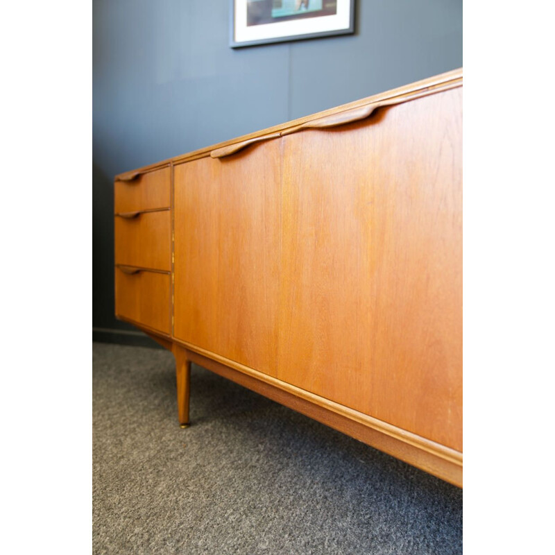 Mid century teak sideboard brass features by McIntosh, Denmark 1960s