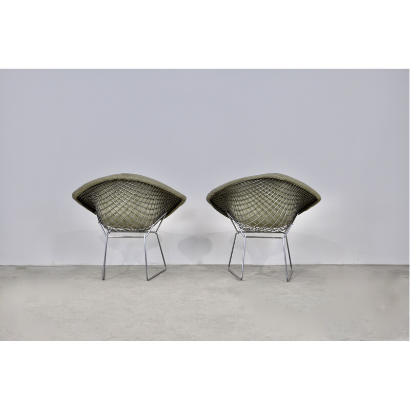 Vintage diamond chairs by Harry Bertoia for Knoll, 1970s