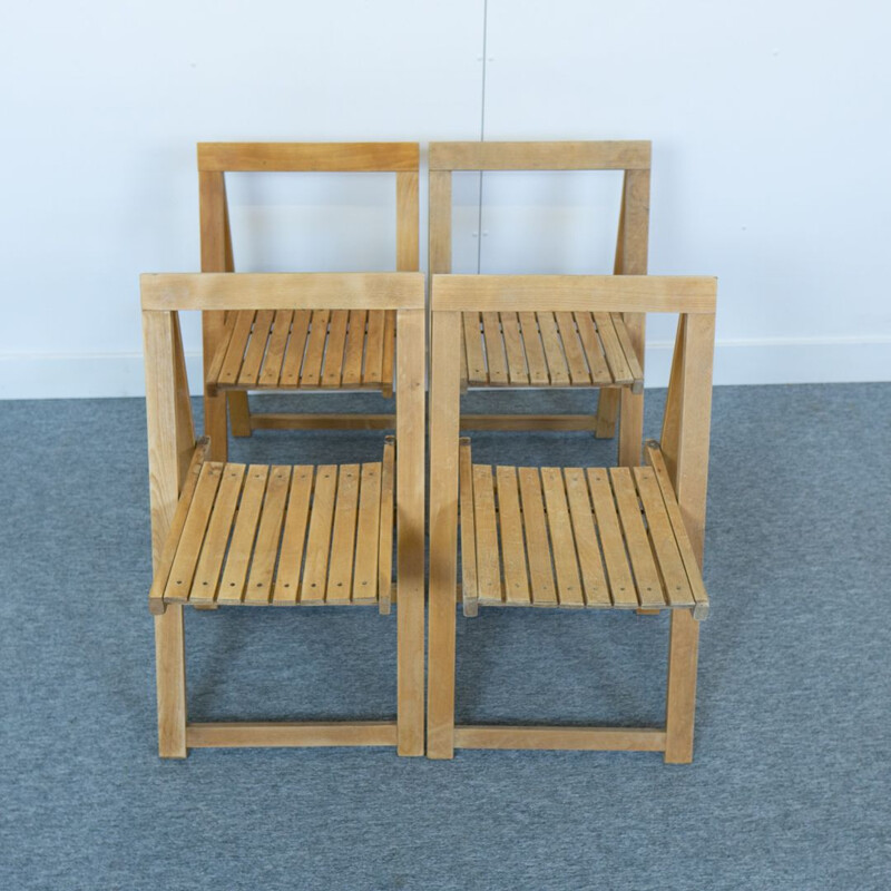 Set of 6 vintage folding chairs by Aldo Jacober for Alberto Bazzani, Italy 1966s