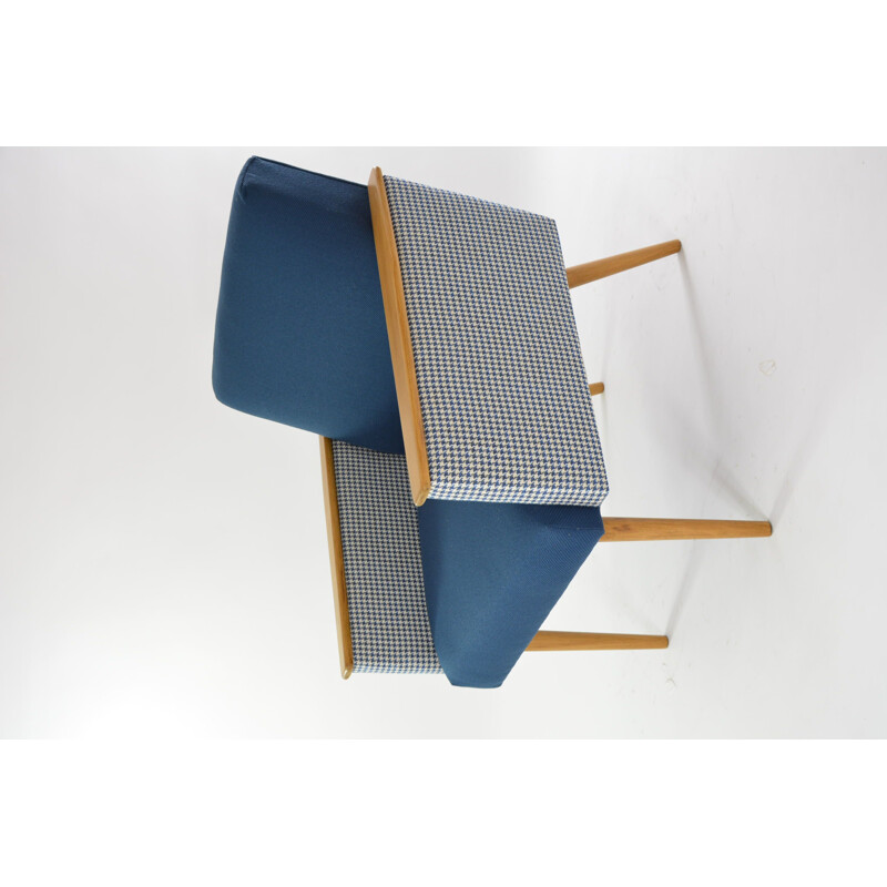 Square vintage armchair two-tone blue, 1960s