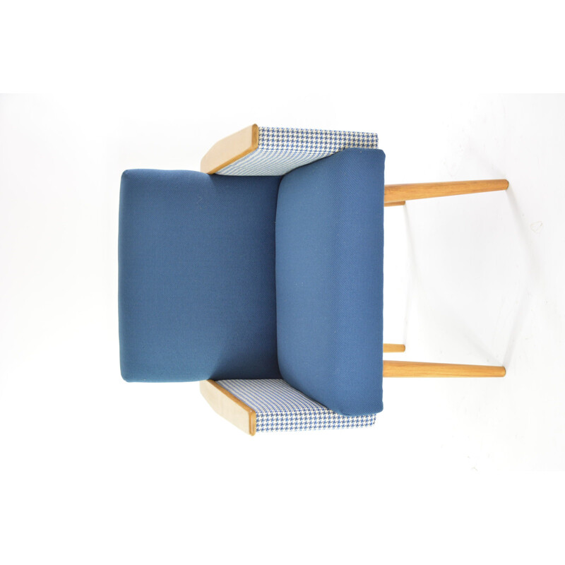 Square vintage armchair two-tone blue, 1960s