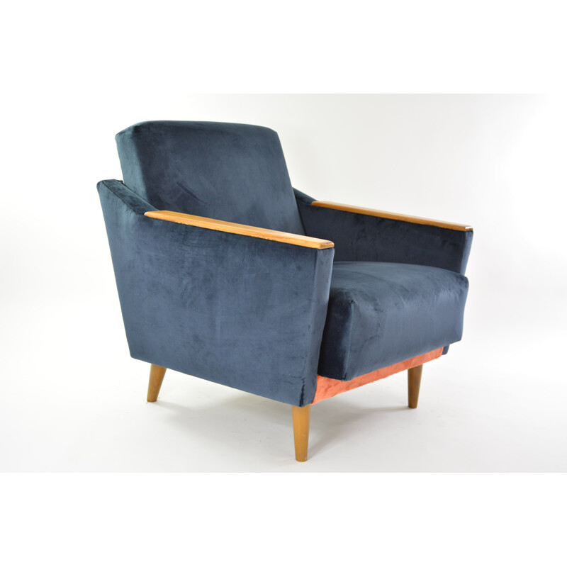 Fauteuil vintage cube tricolore, Allemagne 1960