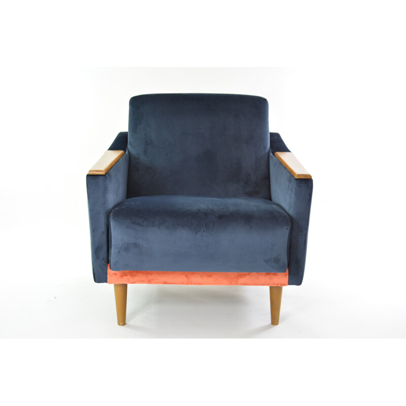 Fauteuil vintage cube tricolore, Allemagne 1960