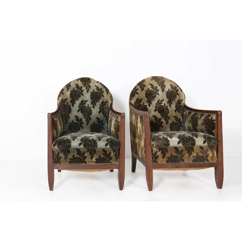 Pair of vintage Art deco club chairs Ca, 1930s