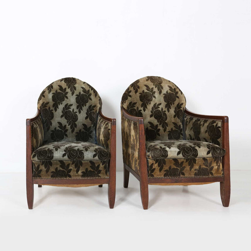 Pair of vintage Art deco club chairs Ca, 1930s