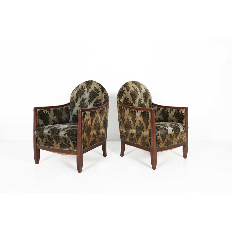 Pair of vintage Art deco club chairs Ca, 1930s