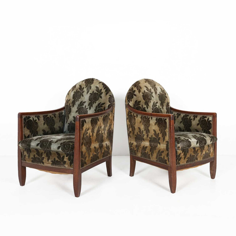 Pair of vintage Art deco club chairs Ca, 1930s