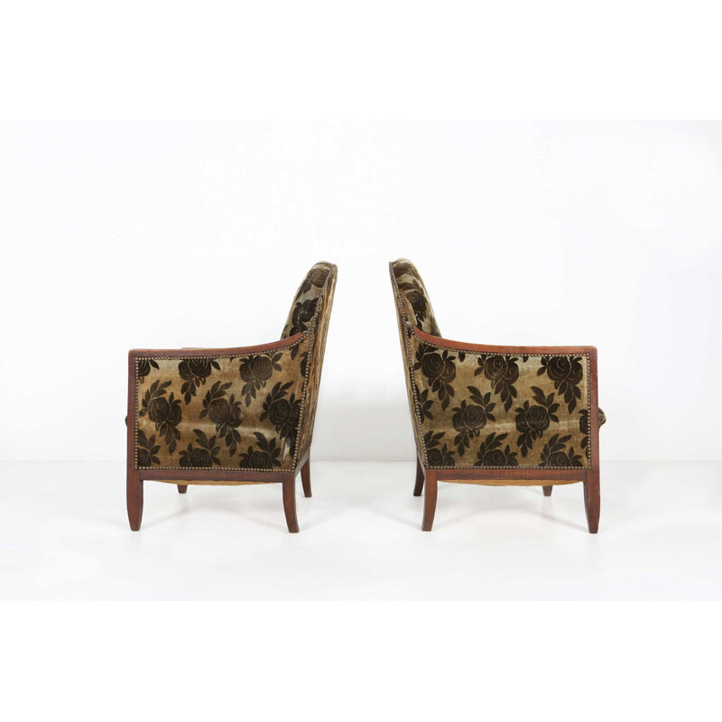 Pair of vintage Art deco club chairs Ca, 1930s