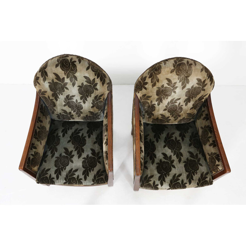 Pair of vintage Art deco club chairs Ca, 1930s