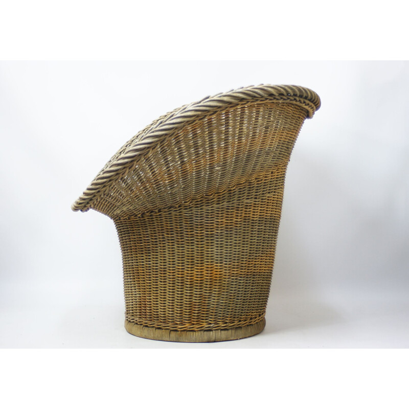 Mid century wicker armchair by Egon Eiermann for Heinrich Murmann, 1950s