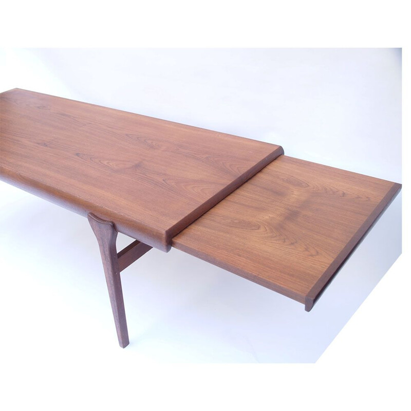 Table basse scandinave vintage en teck de Johannes Andersen, Danemark 1960