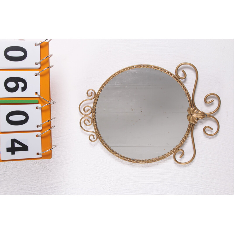 Vintage ornate wall mirror Hollywood Regency style, France 1960s