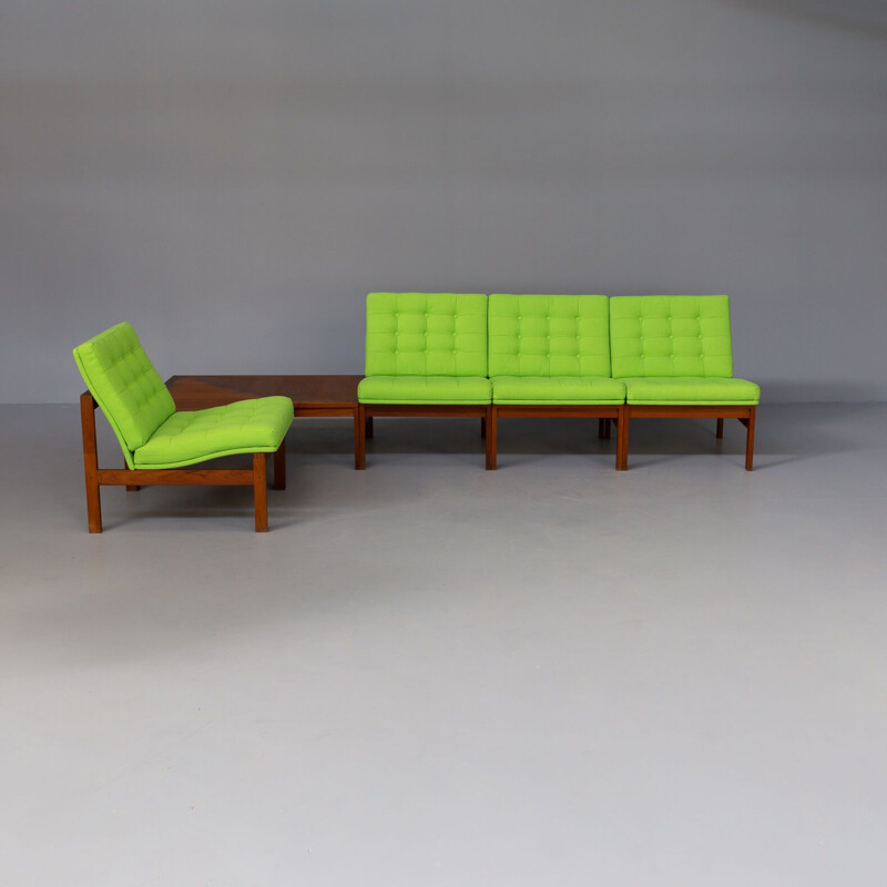 Set of 4 modular armchairs by Ole Gjerløv Knudsen & Torben Lind for France & Son, 1960s