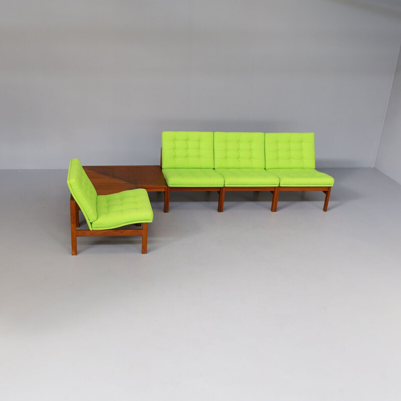Set of 4 modular armchairs by Ole Gjerløv Knudsen & Torben Lind for France & Son, 1960s