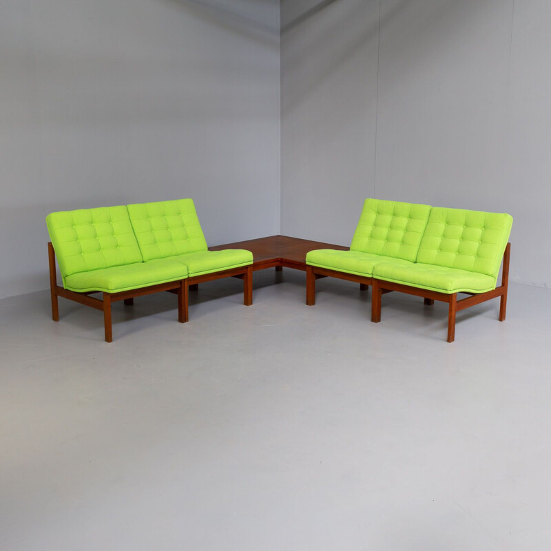 Set of 4 modular armchairs by Ole Gjerløv Knudsen & Torben Lind for France & Son, 1960s