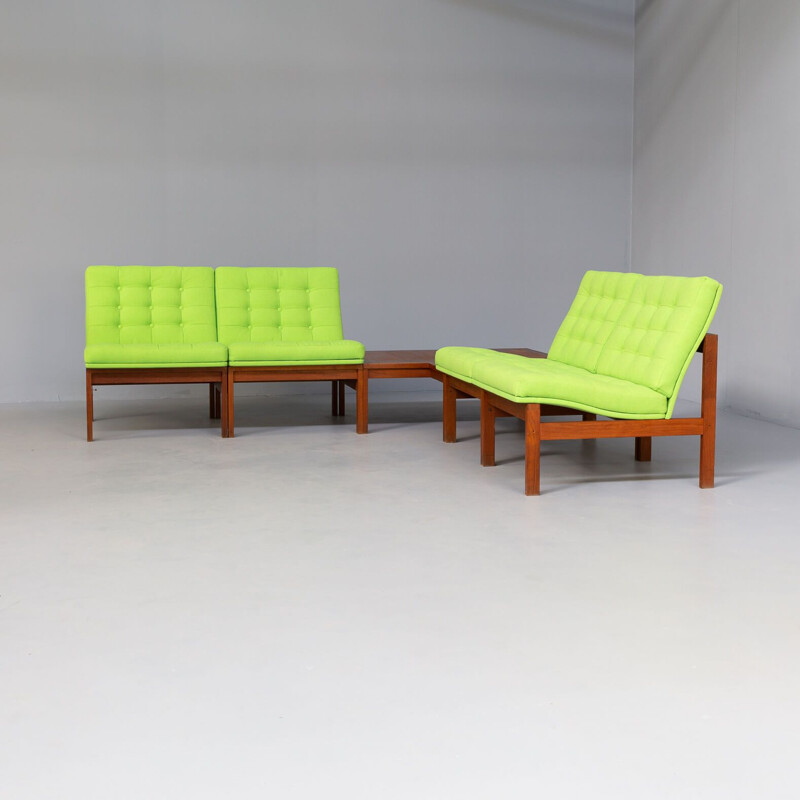 Set of 4 modular armchairs by Ole Gjerløv Knudsen & Torben Lind for France & Son, 1960s