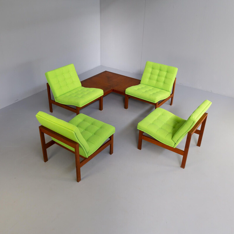 Ensemble de 4 fauteuils modulaires d'Ole Gjerløv Knudsen et Torben Lind pour France & Son, 1960