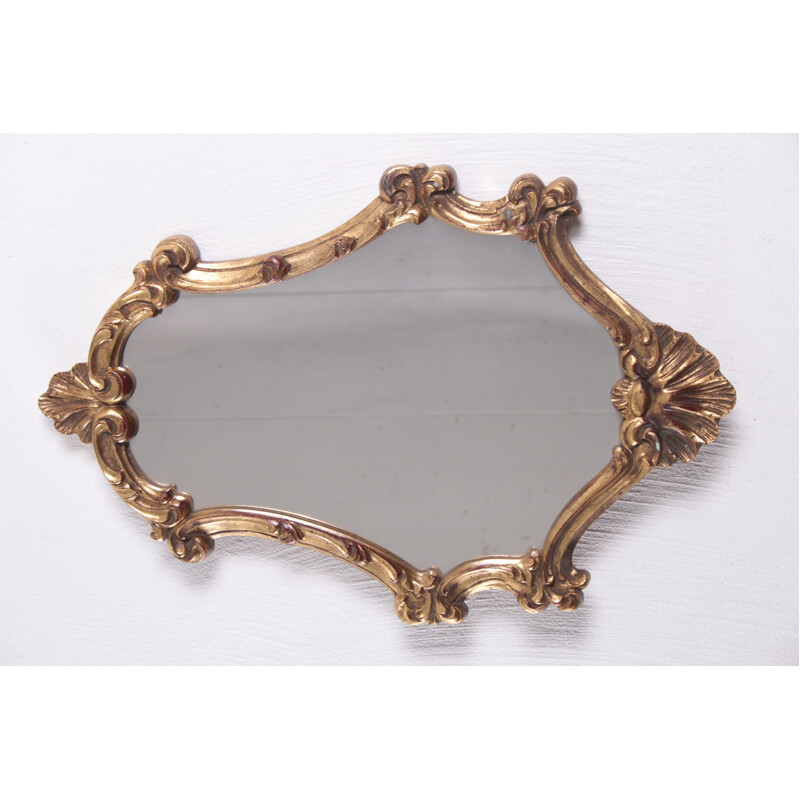 Mid century ornate wall mirror Hollywood Regency style, France 1960s