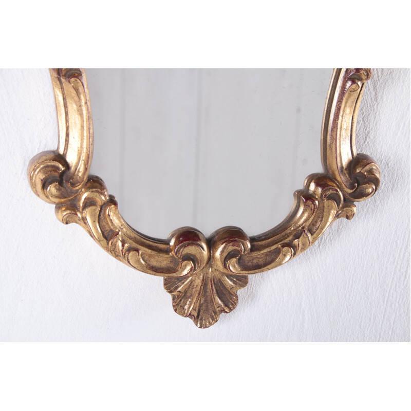 Mid century ornate wall mirror Hollywood Regency style, France 1960s