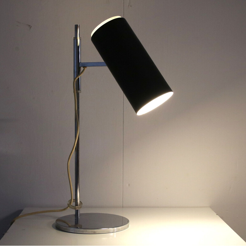 Vintage black lacquered metal desk lamp by Cosack, Germany 1960s