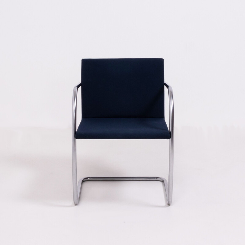 Set di 4 sedie vintage in tessuto Brno navy di Ludwig Mies van der Rohe per Knoll, 1930