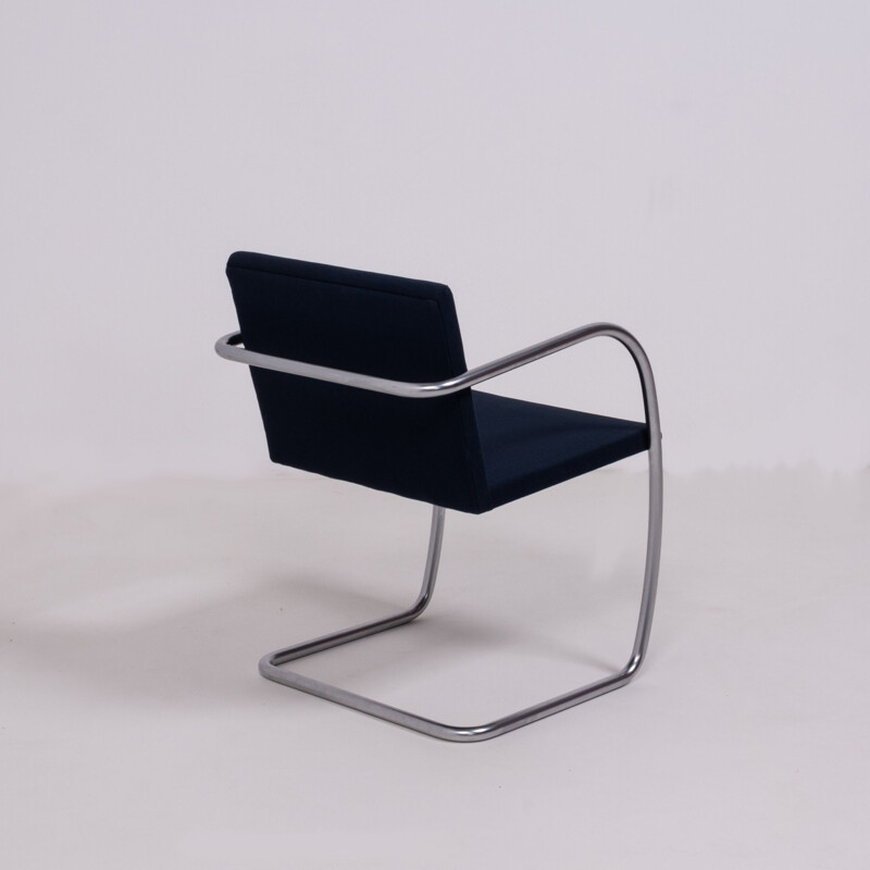 Ensemble de 4 chaises vintage en tissu marine Brno par Ludwig Mies van der Rohe pour Knoll, 1930