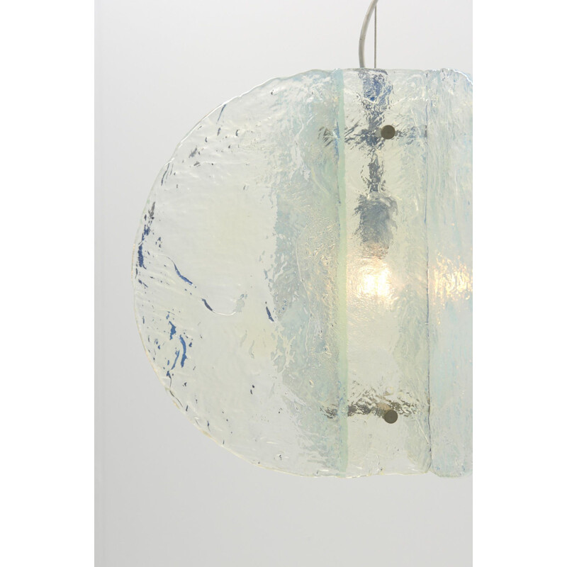 Vintage opalescent pendant lamp by Carlo Nason for Mazzega, Italy 1960s