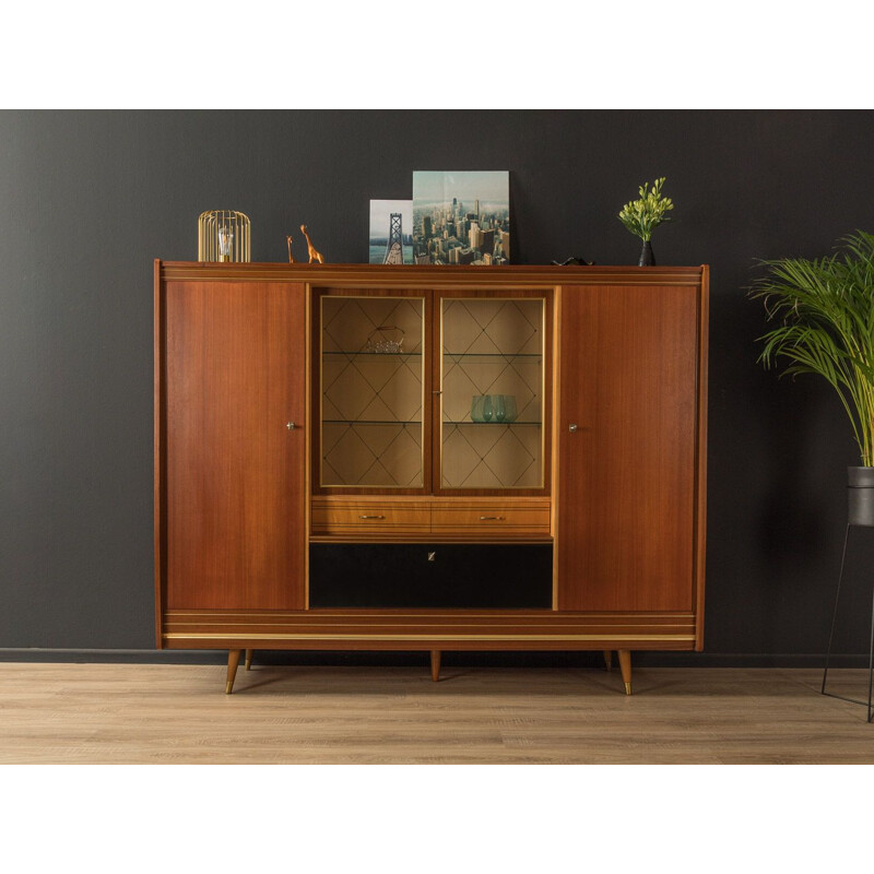 Mid century walnut  birch veneer wardrobe, Germany 1950s