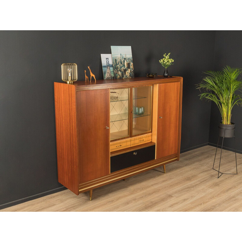 Mid century walnut  birch veneer wardrobe, Germany 1950s