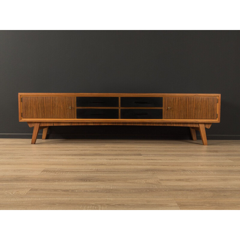 Mid century walnut veneer lowboard, Germany 1950s