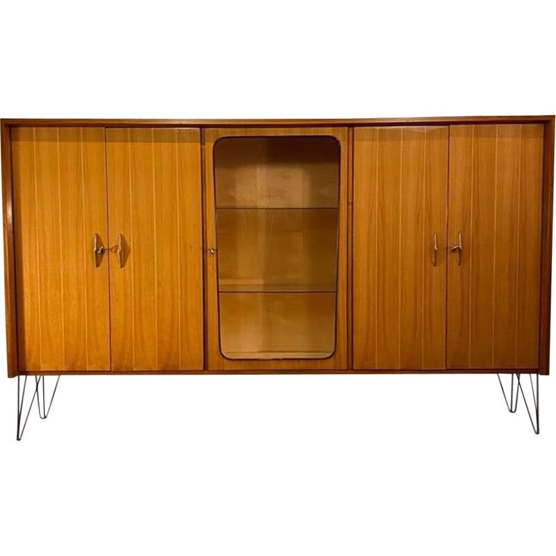 Vintage lacquered sideboard on legs, 1960s