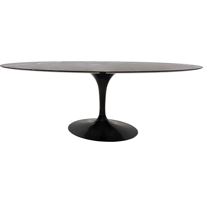 Marquina black marble vintage tulip table by Eero Saarinen for Knoll