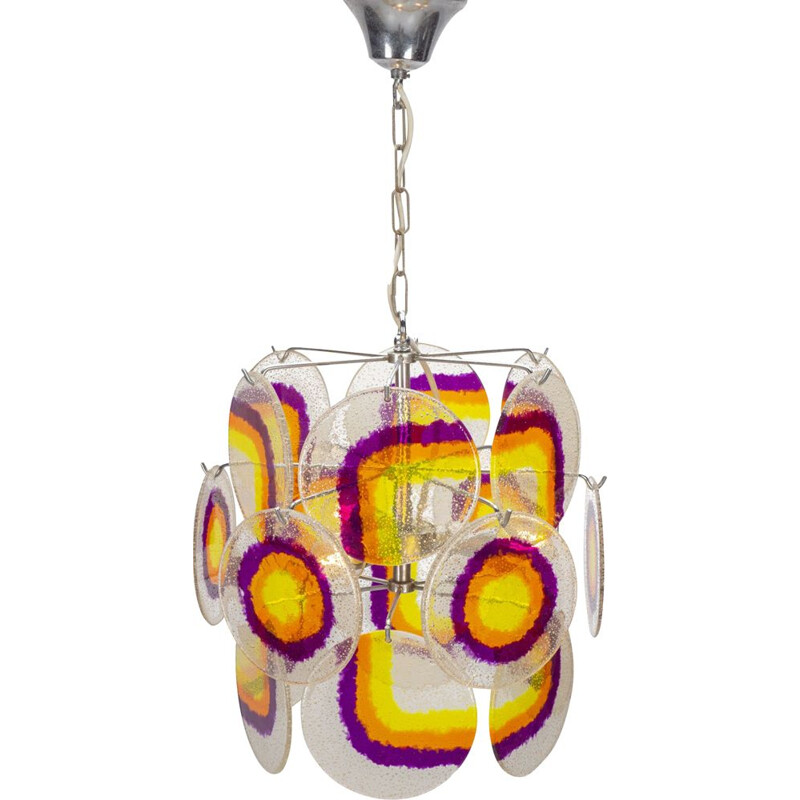 Vintage rainbow pendant lamp by Vistosi