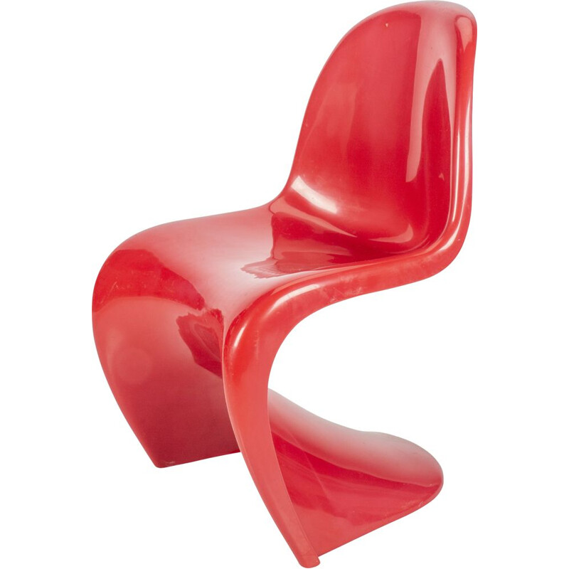 Chaise vintage en S rouge bordeaux de Verner Panton pour Fehlbaum Herman miller