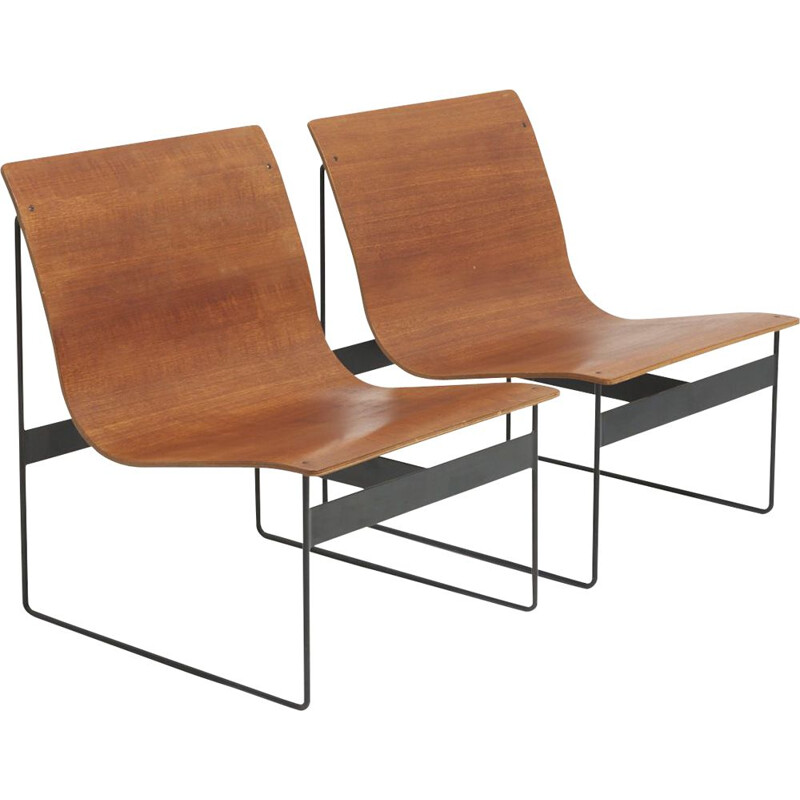 Pair of modernist Easy vintage chairs by Günter Renkel for Rego, Germany 1950s