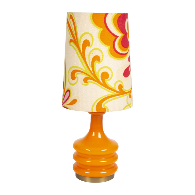Vintage table lamp with flower shade by Peil & Putzler