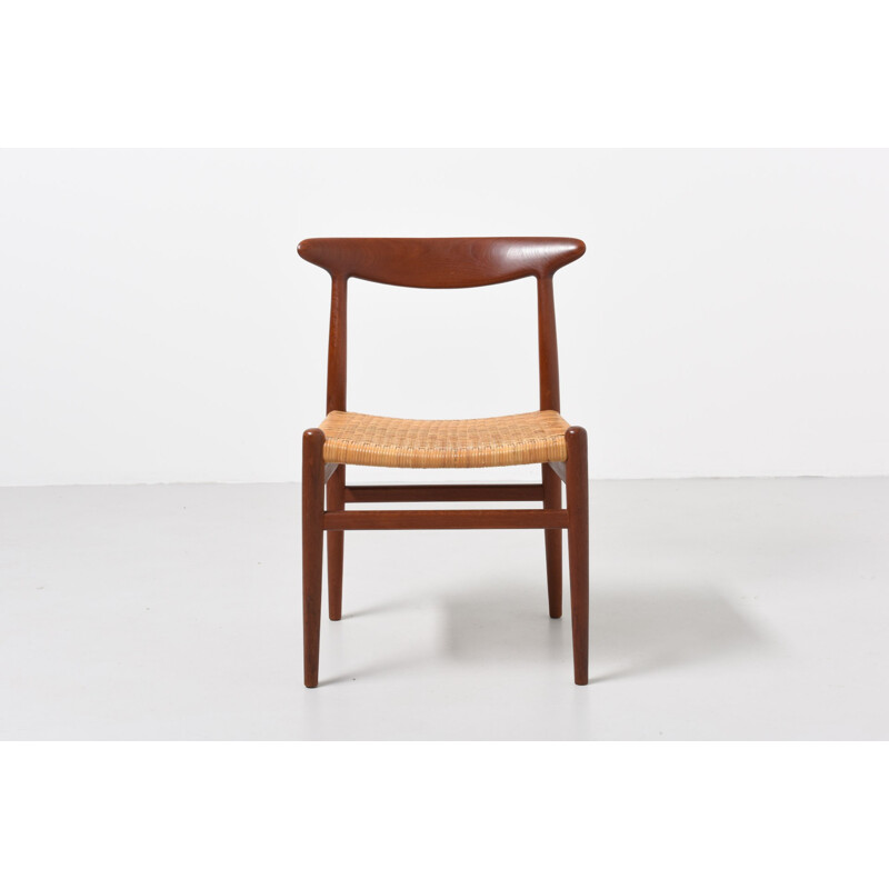  Set of 6 dining room chairs in rattan "W2", Hans J. WEGNER - 1950s