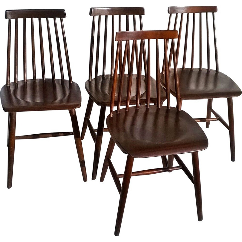 Ensemble de 4 chaises vintage par Ilmari Tapiovaara pour Edsby Verken, 1960
