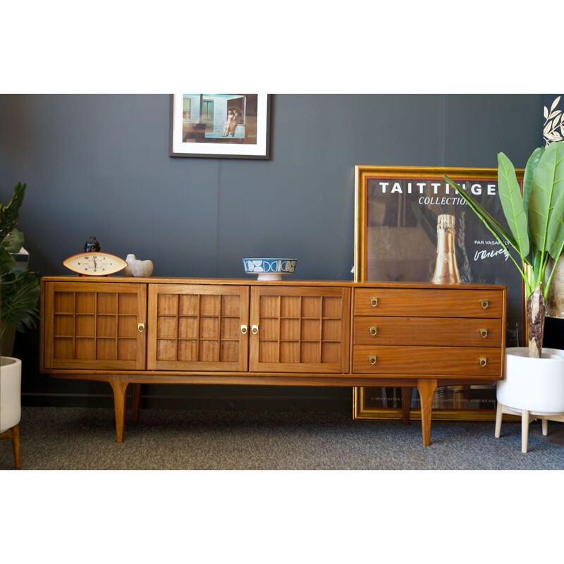 Mid century teak sideboard by Herbert Gibbs for A Younger Lattice Pattern, 1960-1970s