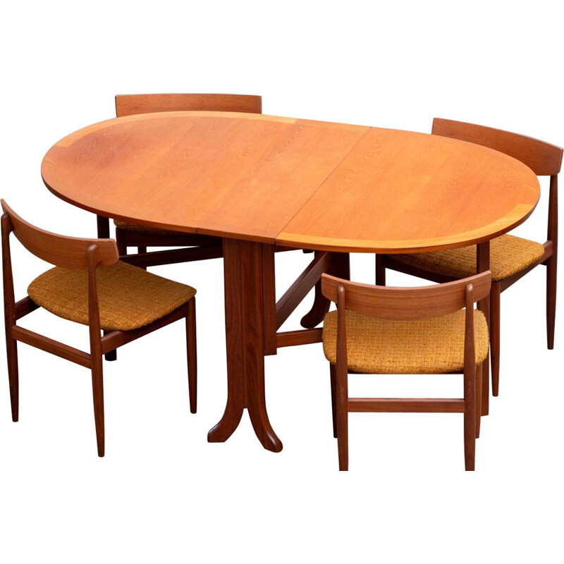 Scandinavian vintage folding teak table, 1960s