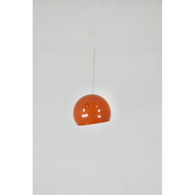 Candeeiro suspenso Vintage Pallade laranja por Studio Tetrarch para Artemide, Itália 1970