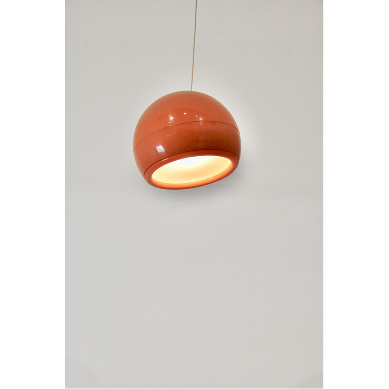 Lámpara de suspensión Pallade naranja vintage de Studio Tetrarch para Artemide, Italia 1970