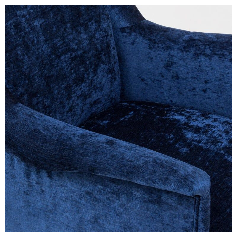 Paire de fauteuils vintage en velour bleu et en laiton, camelia de Carlo Pagani pour Arflex, 1951