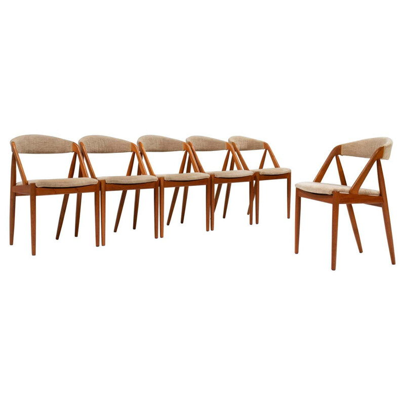 Conjunto de 6 cadeiras vintage modelo 31 de Kai Kristiansen para Schou Andersen, 1960