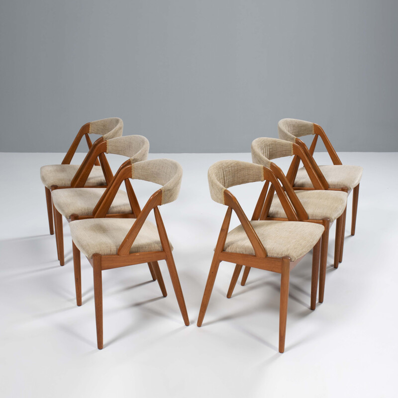 Ensemble de 6 chaises vintage modèle 31 de Kai Kristiansen pour Schou Andersen, 1960