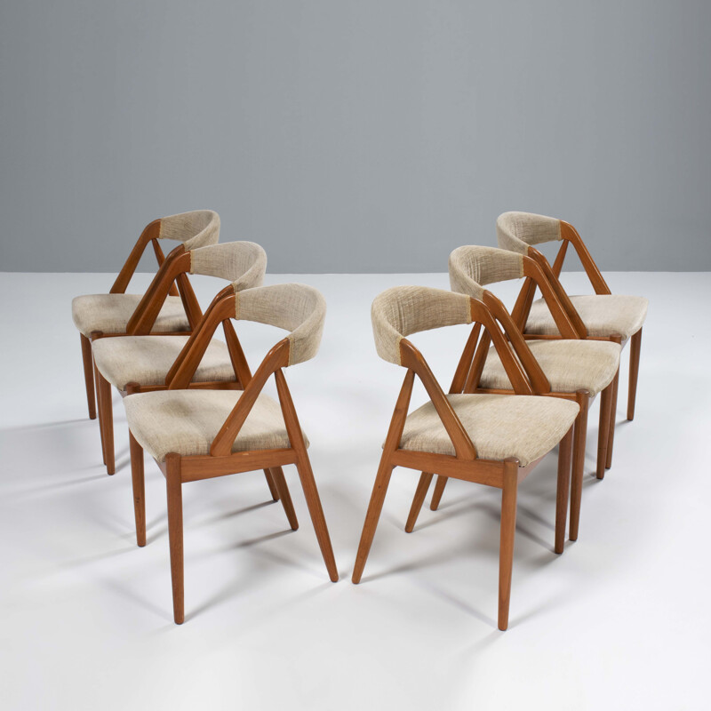 Set of 6 model 31 vintage dining chairs by Kai Kristiansen for Schou Andersen, 1960s