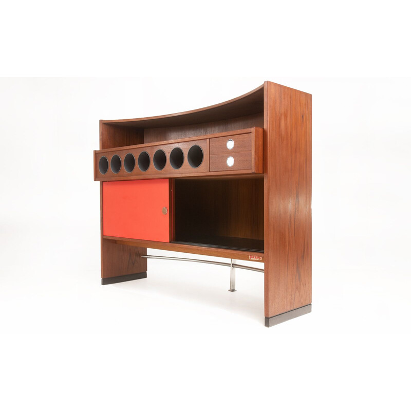 Mid century Dyrlund teak dry bar by Erik Buch, Denmark 1960s