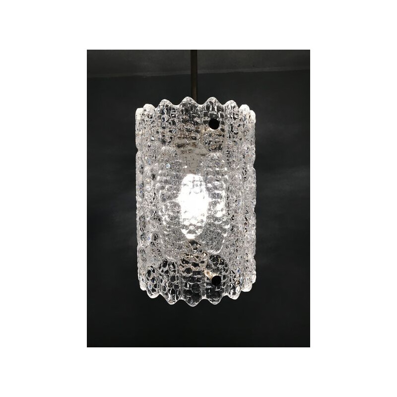 Vintage crystal pendant lamp by Carl Fagerlund for Orefors, Sweden 1970