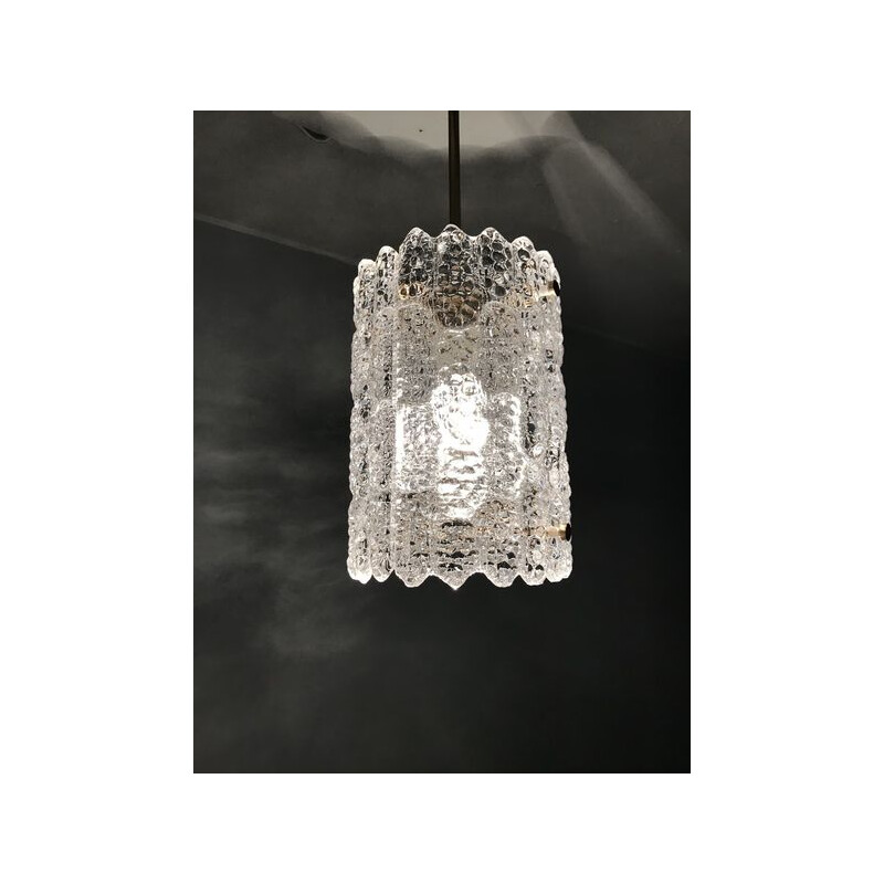 Vintage crystal pendant lamp by Carl Fagerlund for Orefors, Sweden 1970
